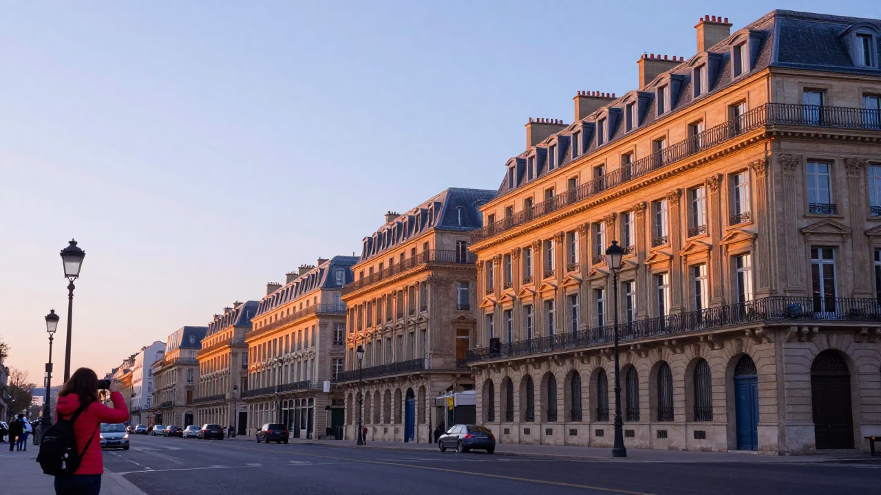 Light Dawn in Paris at First Light Of Dawn in in Paris, France