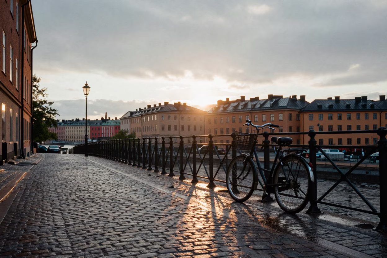 Light Dawn in Stockholm at First Light Of Dawn in in Stockholm, Sweden