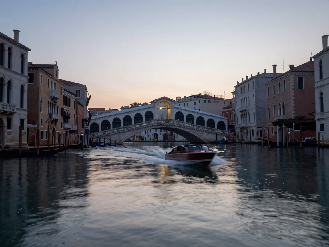 Light Dawn in Venice at First Light Of Dawn in in Venice, Italy