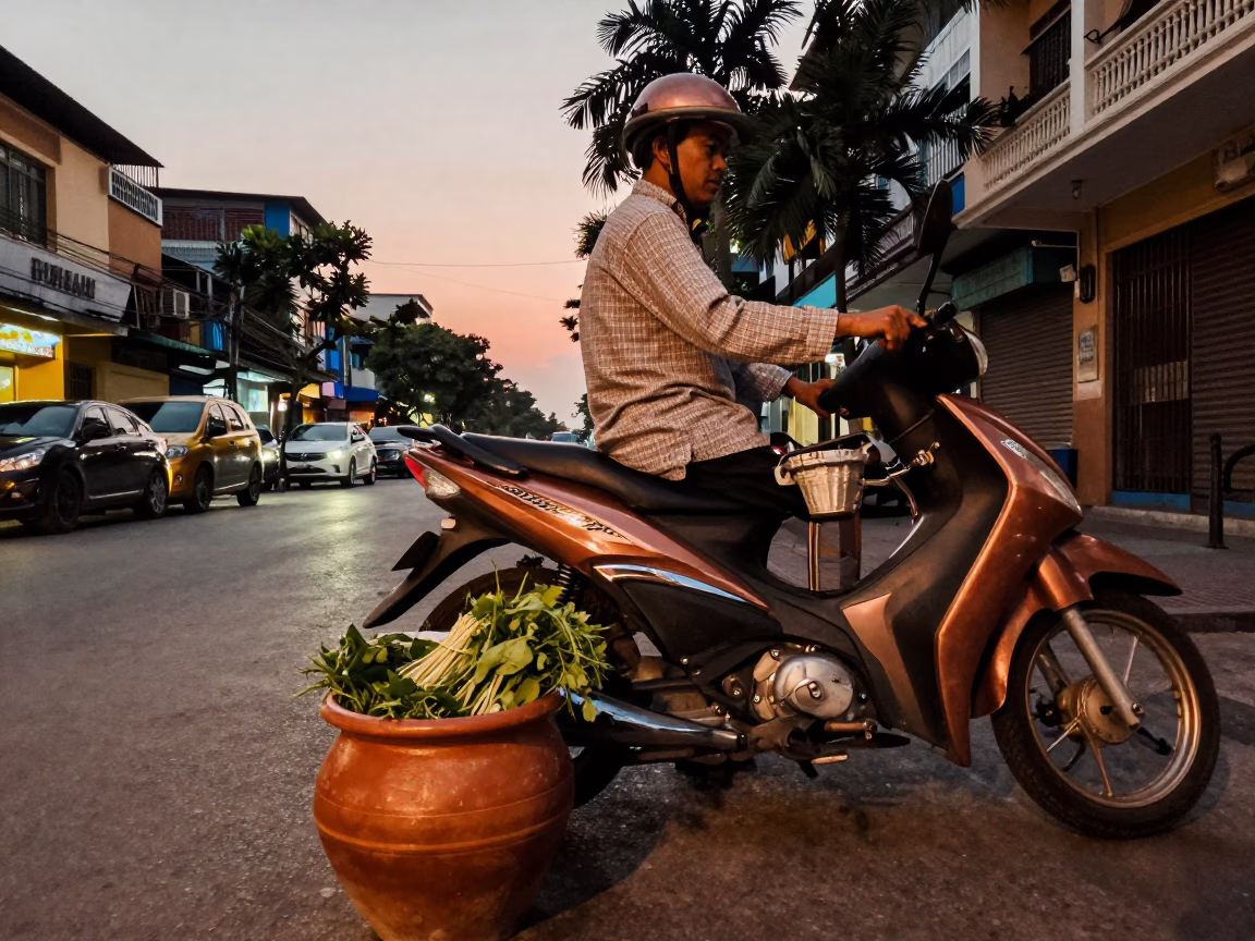 Light Dusk in Ho Chi Minh City in in Ho Chi Minh City, Vietnam