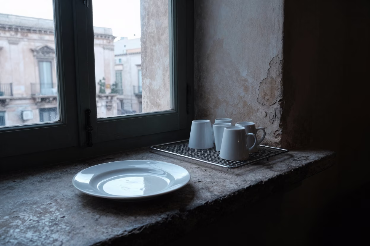Light Falls in Palermo at Early Morning Light in in Palermo, Italy