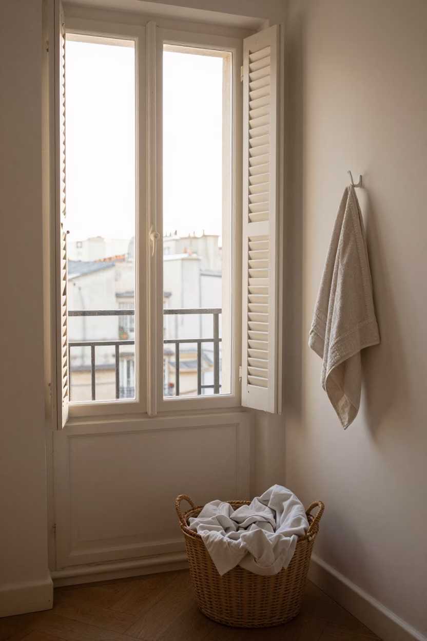 Light Falls just after sunrise in Paris in in Paris, France