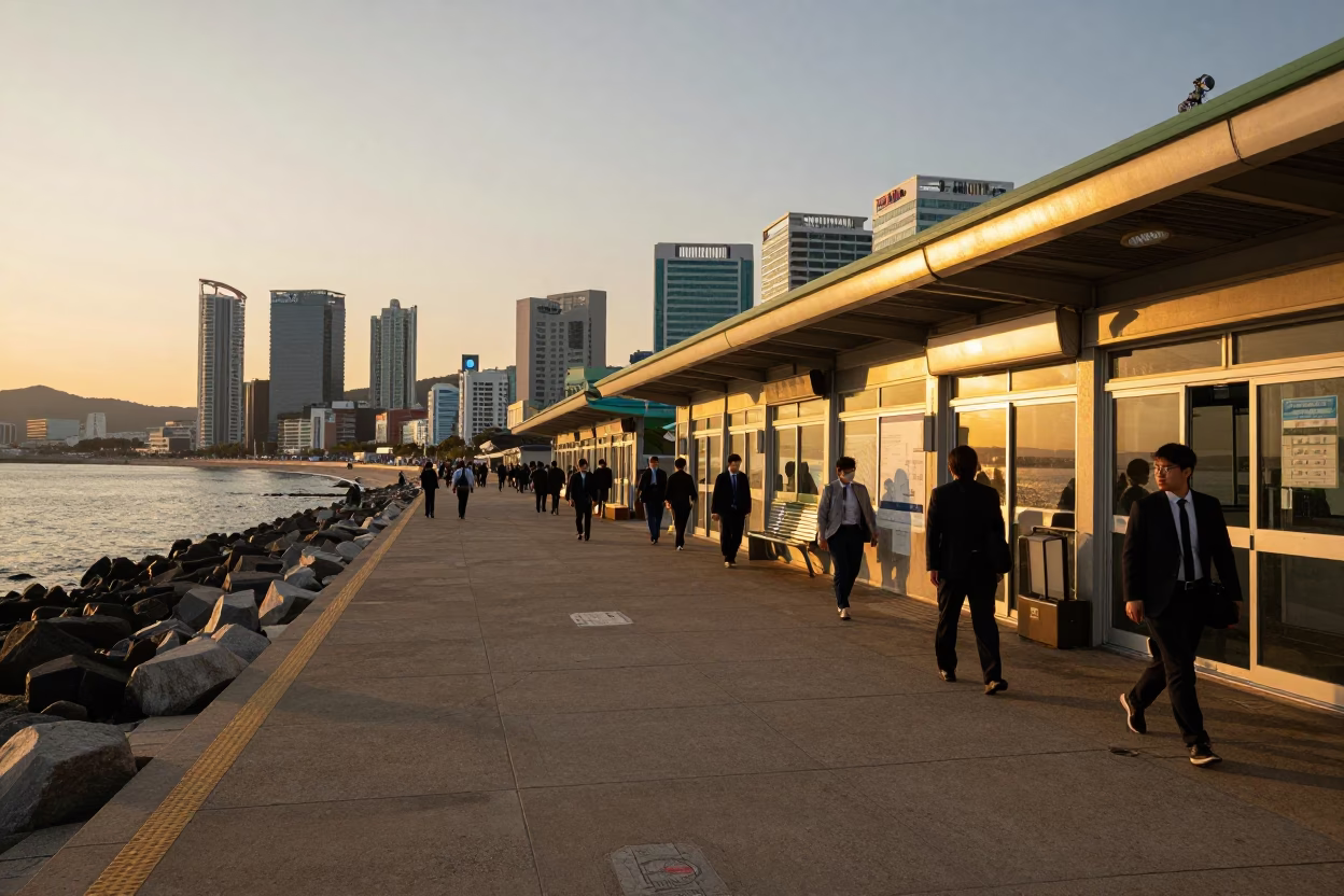 Light in Busan at Golden Hour in in Busan, South Korea