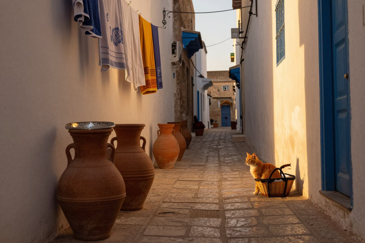 Light in Tunis at Golden Hour in in Tunis, Tunisia