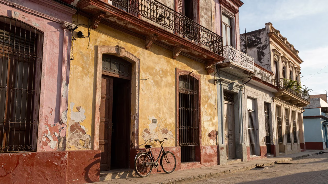 Light Morning in Havana at As First Light Reaches The Scene in in Havana, Cuba