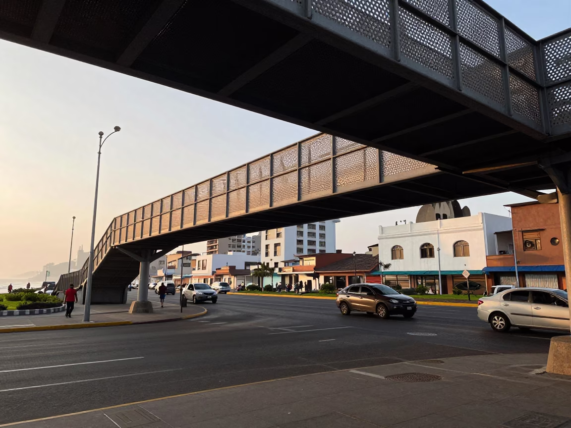 Light Morning in Lima at As First Light Reaches The Scene in in Lima, Peru