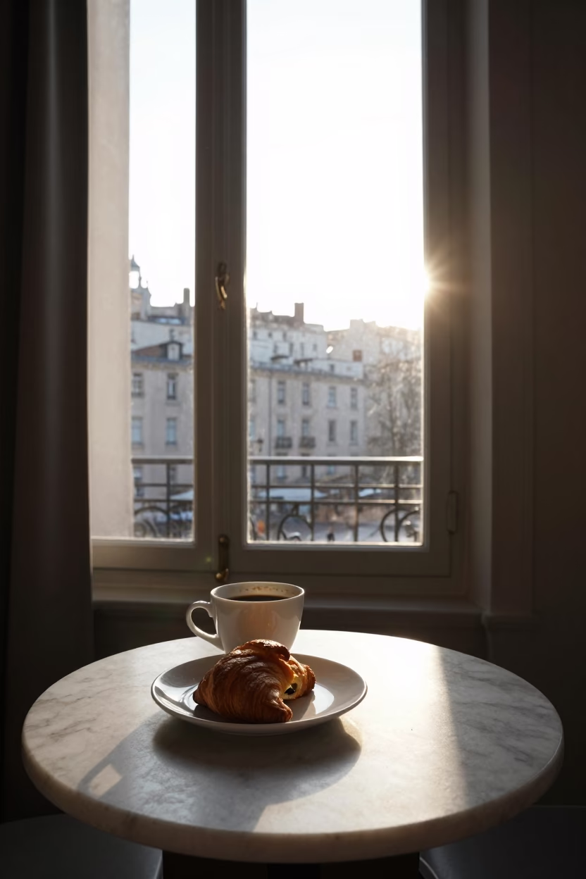 Light Morning in Lyon at As First Light Reaches The Scene in in Lyon, France