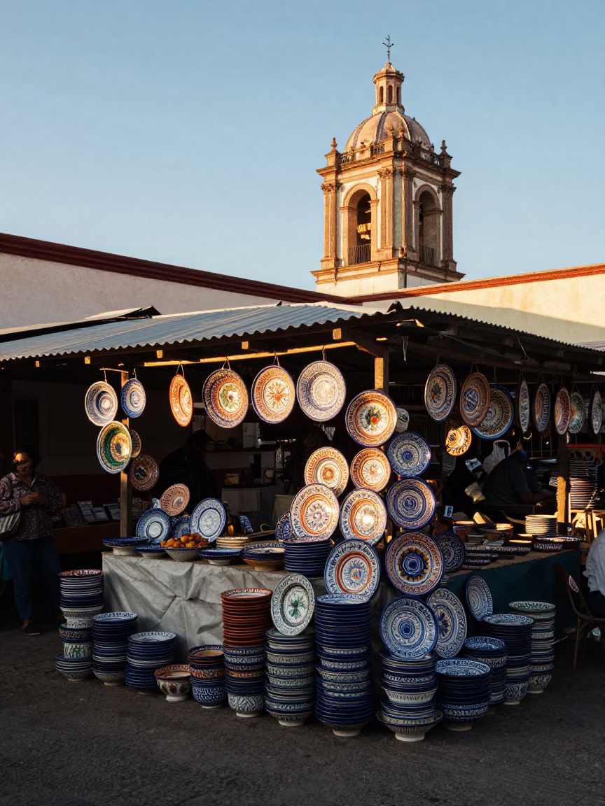 Light Morning in Oaxaca at As First Light Reaches The Scene in in Oaxaca, Mexico