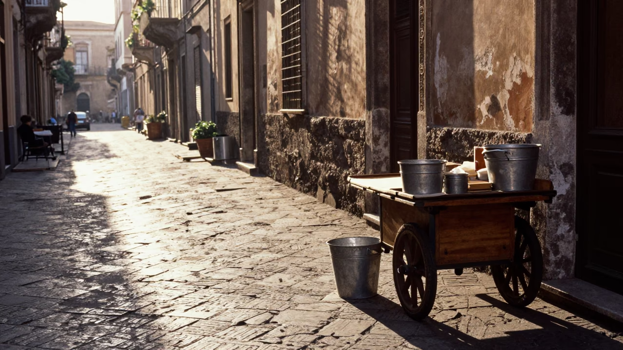 Light Morning in Palermo at As First Light Reaches The Scene in in Palermo, Italy