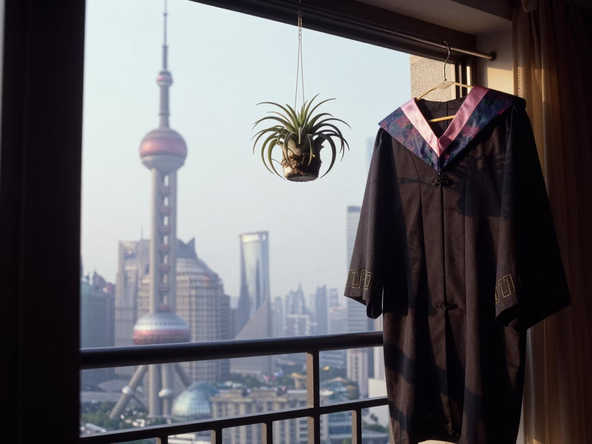 Light Morning in Shanghai at As First Light Reaches The Scene in in Shanghai, China
