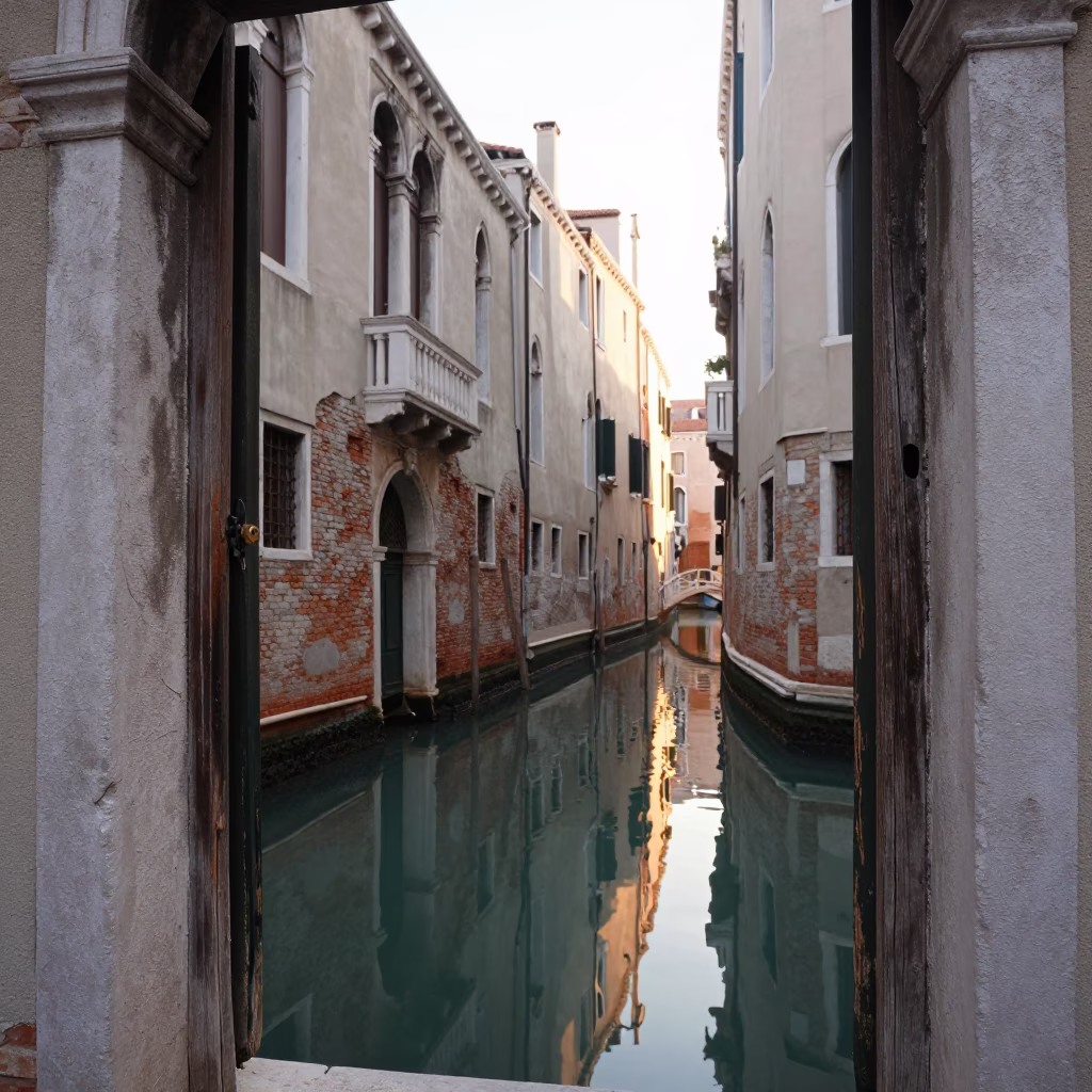 Light Morning in Venice at As First Light Reaches The Scene in in Venice, Italy