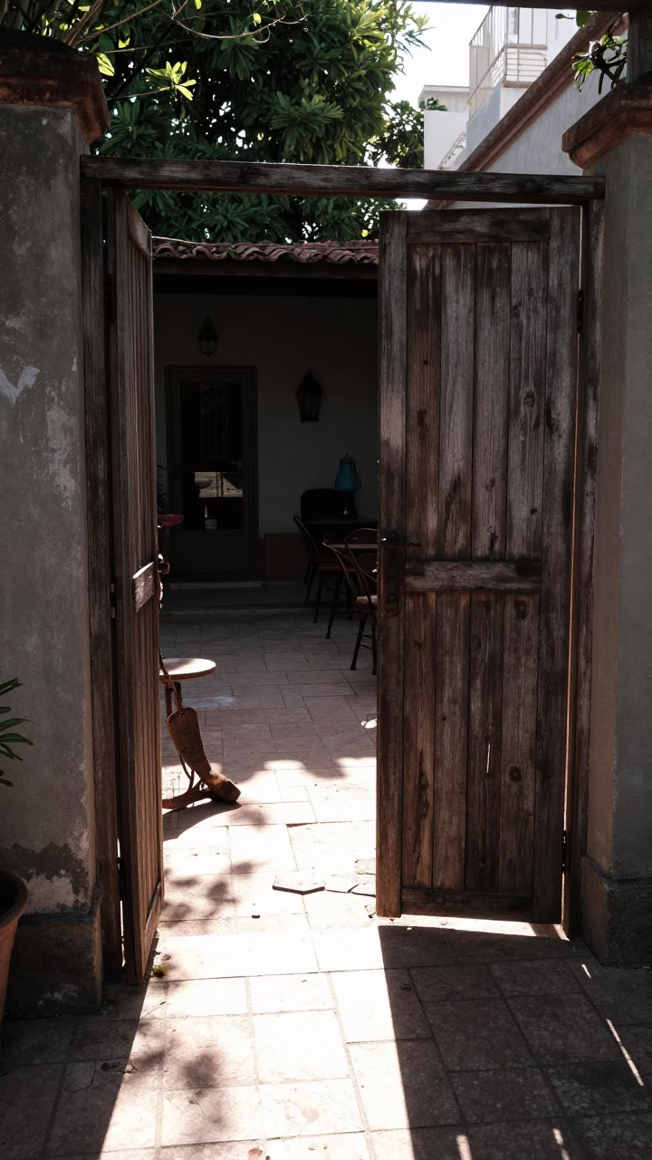 Light Patio in Buenos Aires at As First Light Reaches The Scene in in Buenos Aires, Argentina