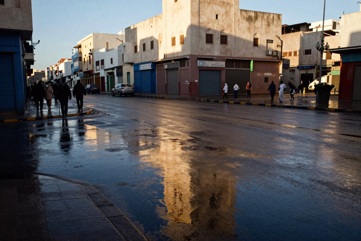 Light Reflecting in Casablanca at The Late Afternoon Light in in Casablanca, Morocco