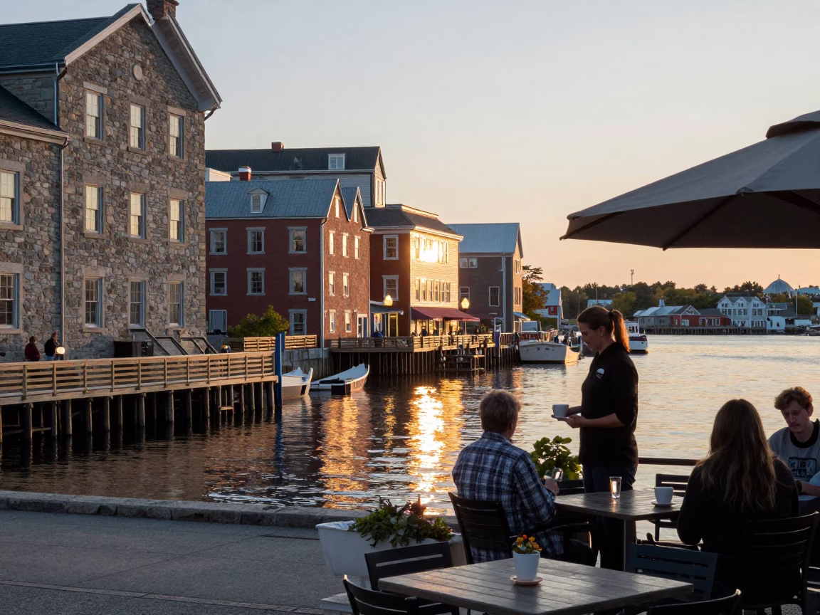 Light Reflecting just after sunrise in Halifax in in Halifax, Nova Scotia, Canada