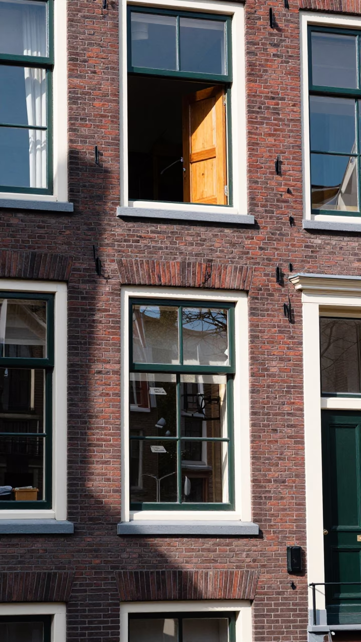 Light Reflection in Amsterdam at Midday Light in in Amsterdam, Netherlands