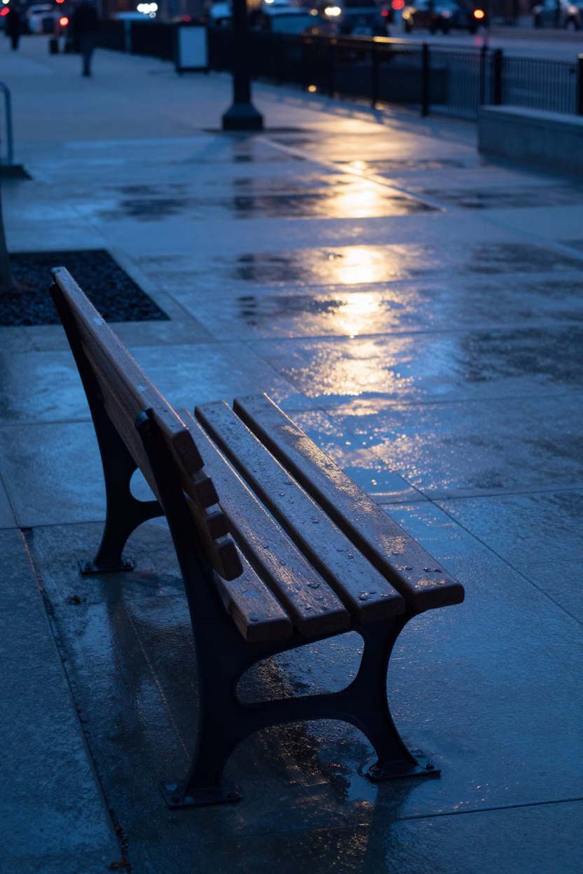 Light Reflections in Chicago at The Still Hours Before Dawn Light in in Chicago, Illinois, United States