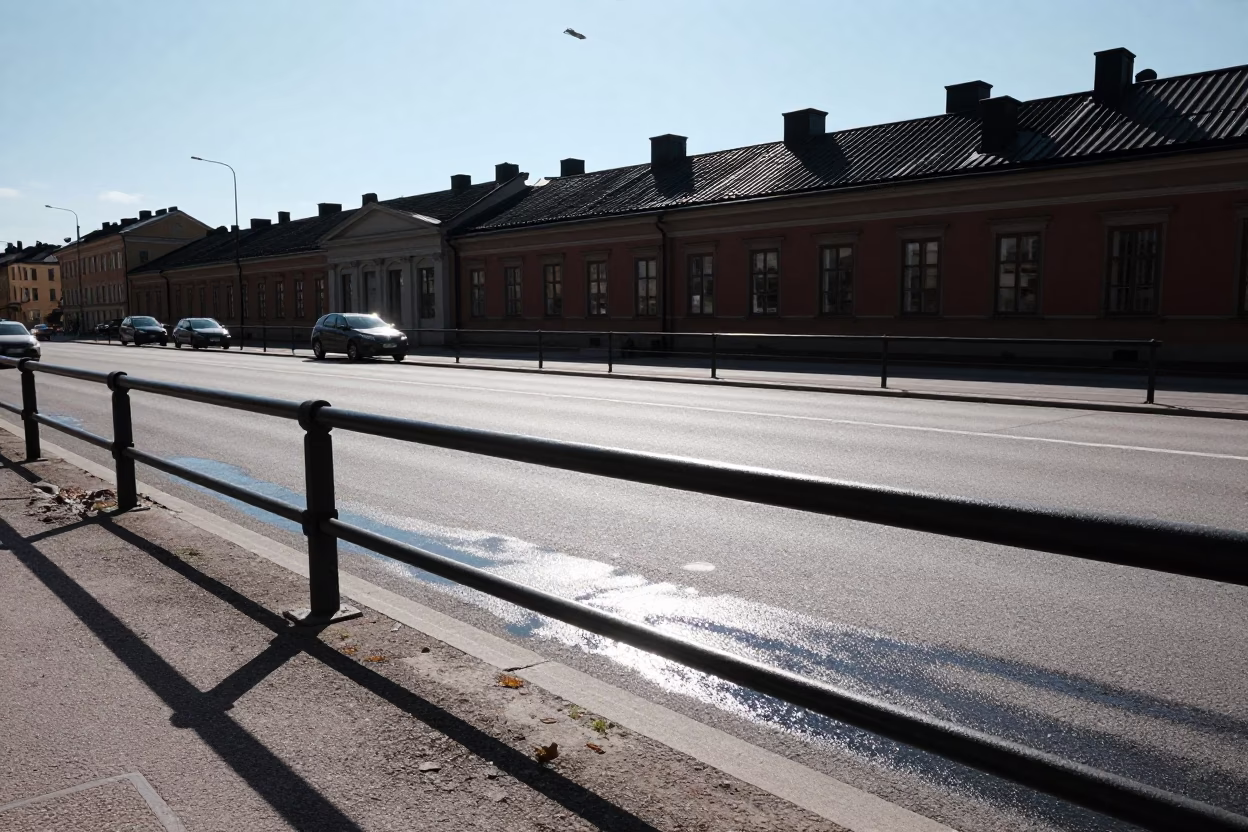 Light Scene in Stockholm at The Flat Glare Of Noon Light in in Stockholm, Sweden