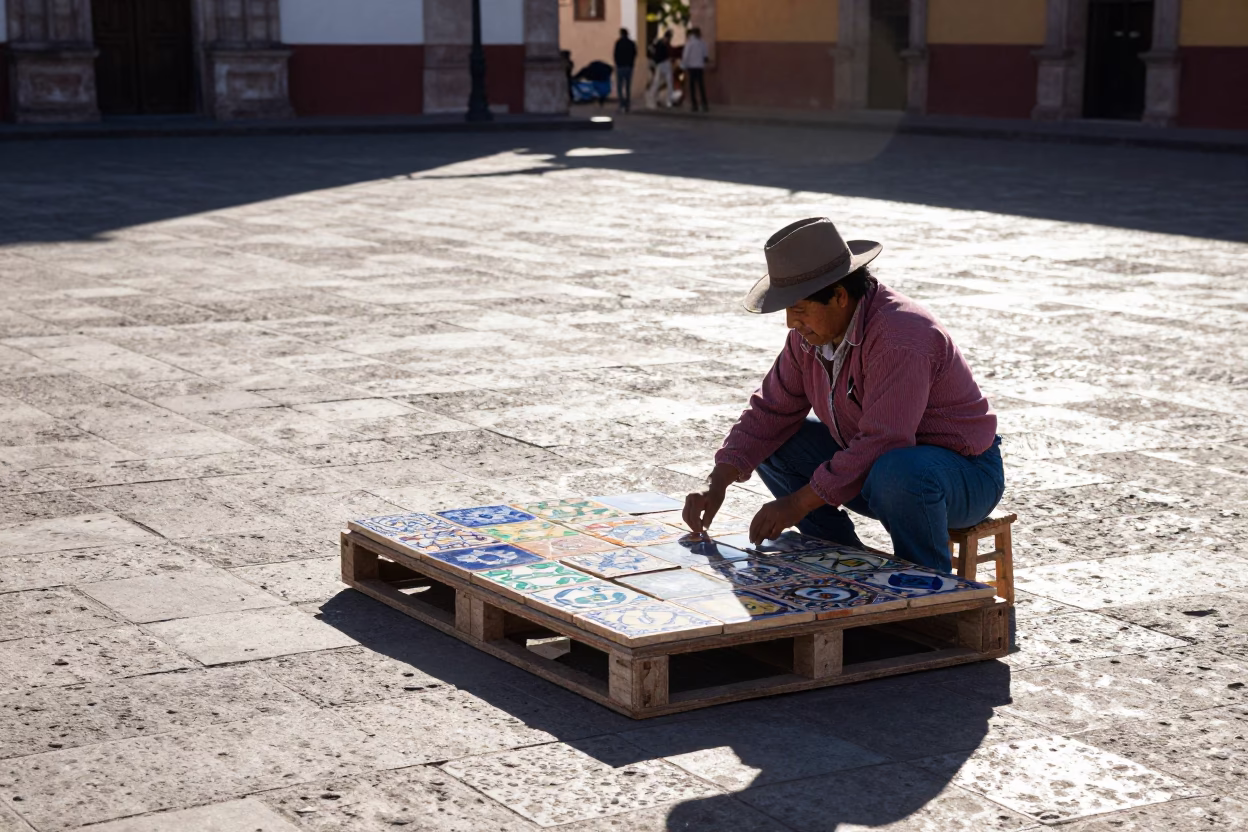 Light Shining in Merida at Late Morning Light in in Merida, Mexico