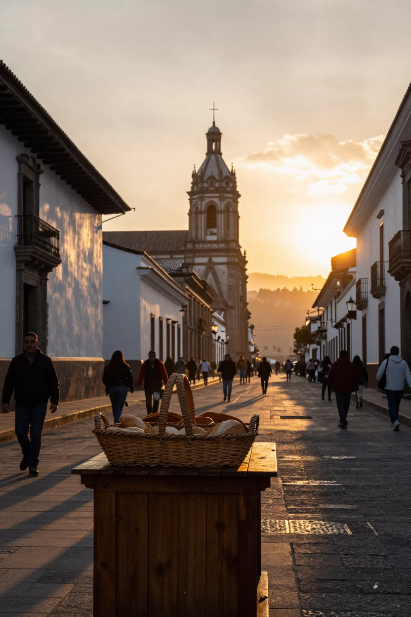 Light Stripes in Quito at Sunset Light in in Quito, Ecuador