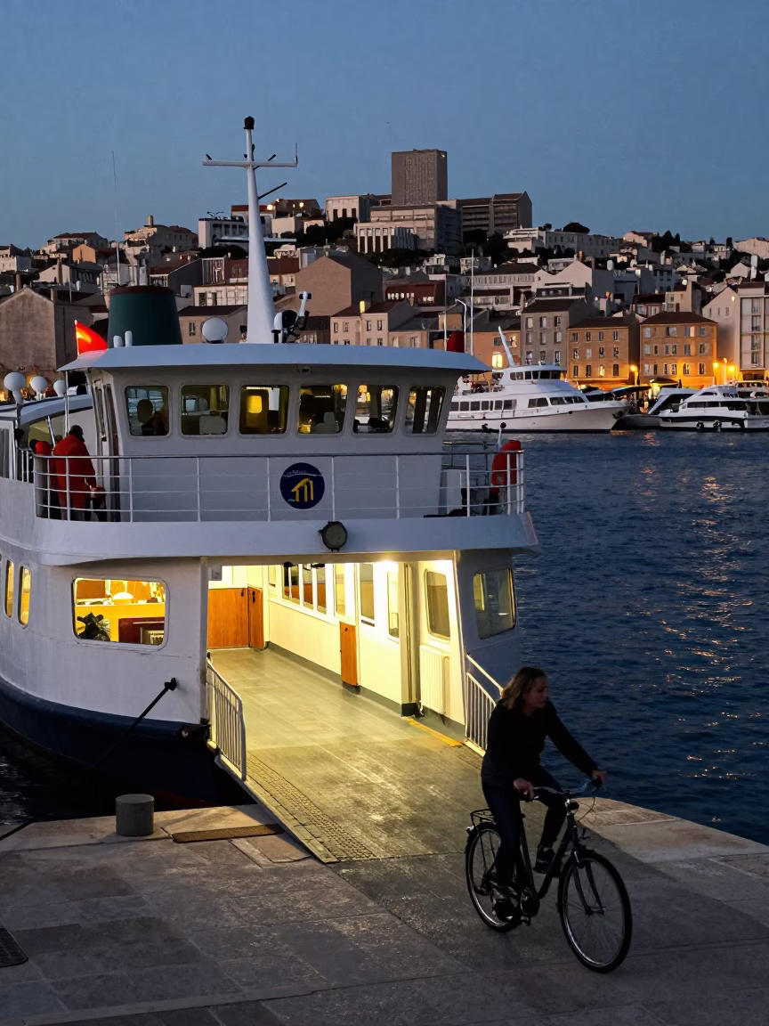 Lights Glow in Marseille at As City Lights Begin To Glow in in Marseille, France