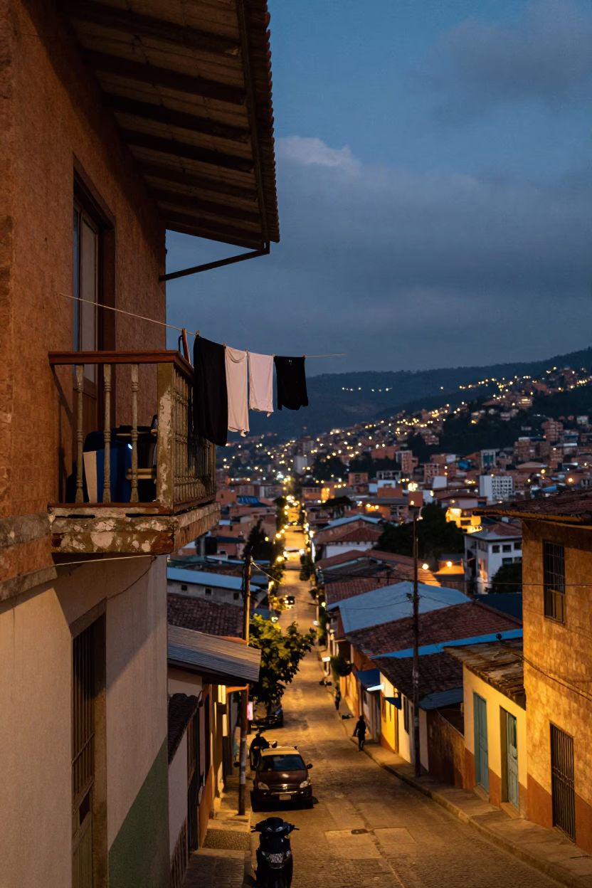Lights Glow in Medellin at As City Lights Begin To Glow in in Medellin, Colombia