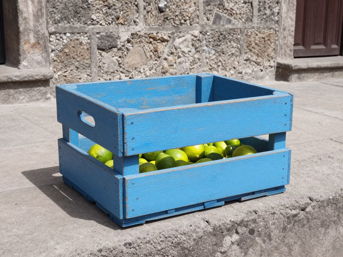 Lima Painted Wooden Crate in in Lima, Peru
