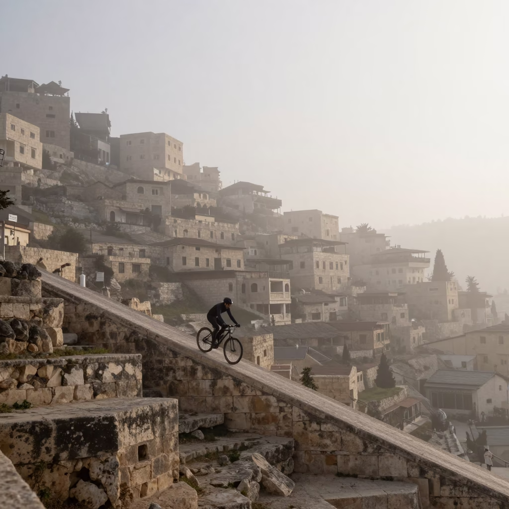 Limestone Slope in Amman in in Amman, Jordan
