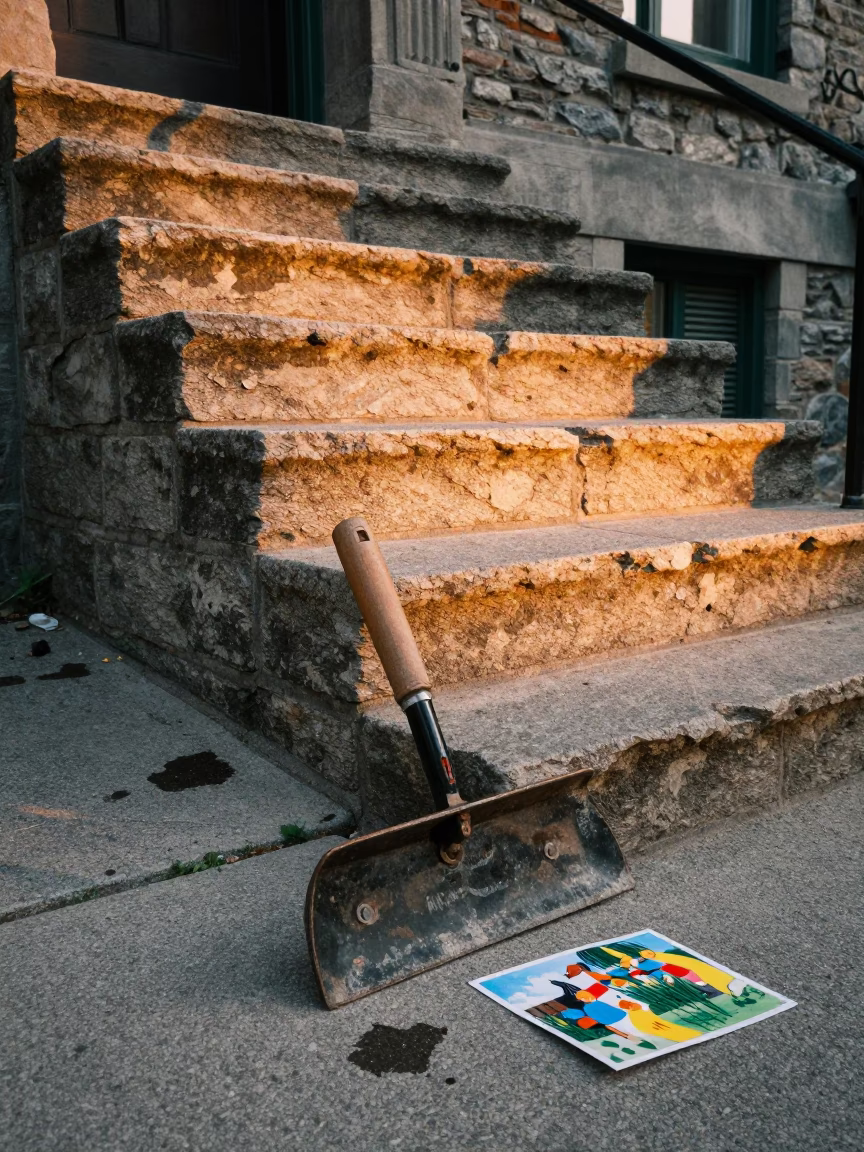 Limestone Stoop in Montreal in in Montreal, Quebec, Canada