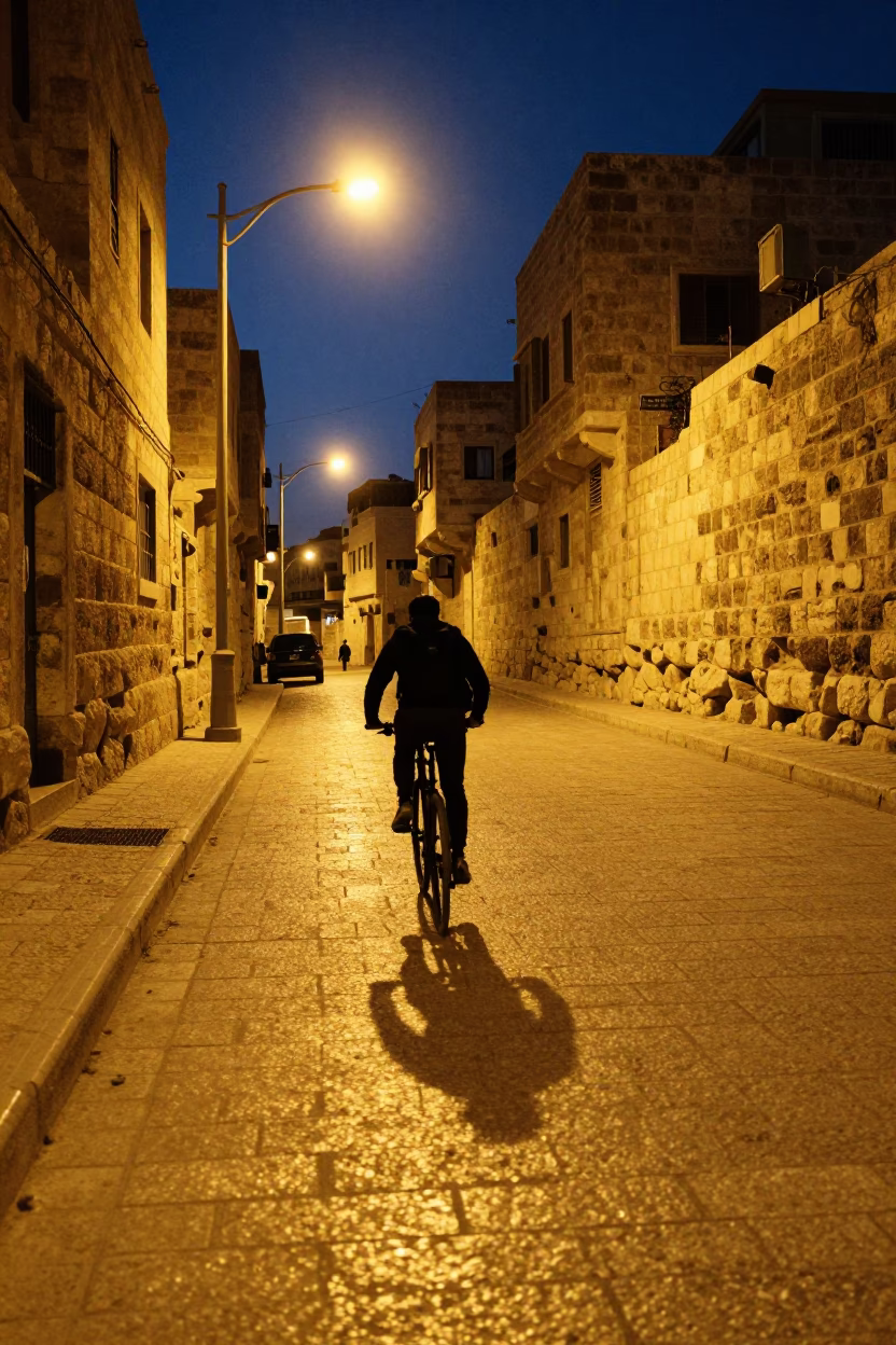 Limestone Street in Amman in in Amman, Jordan