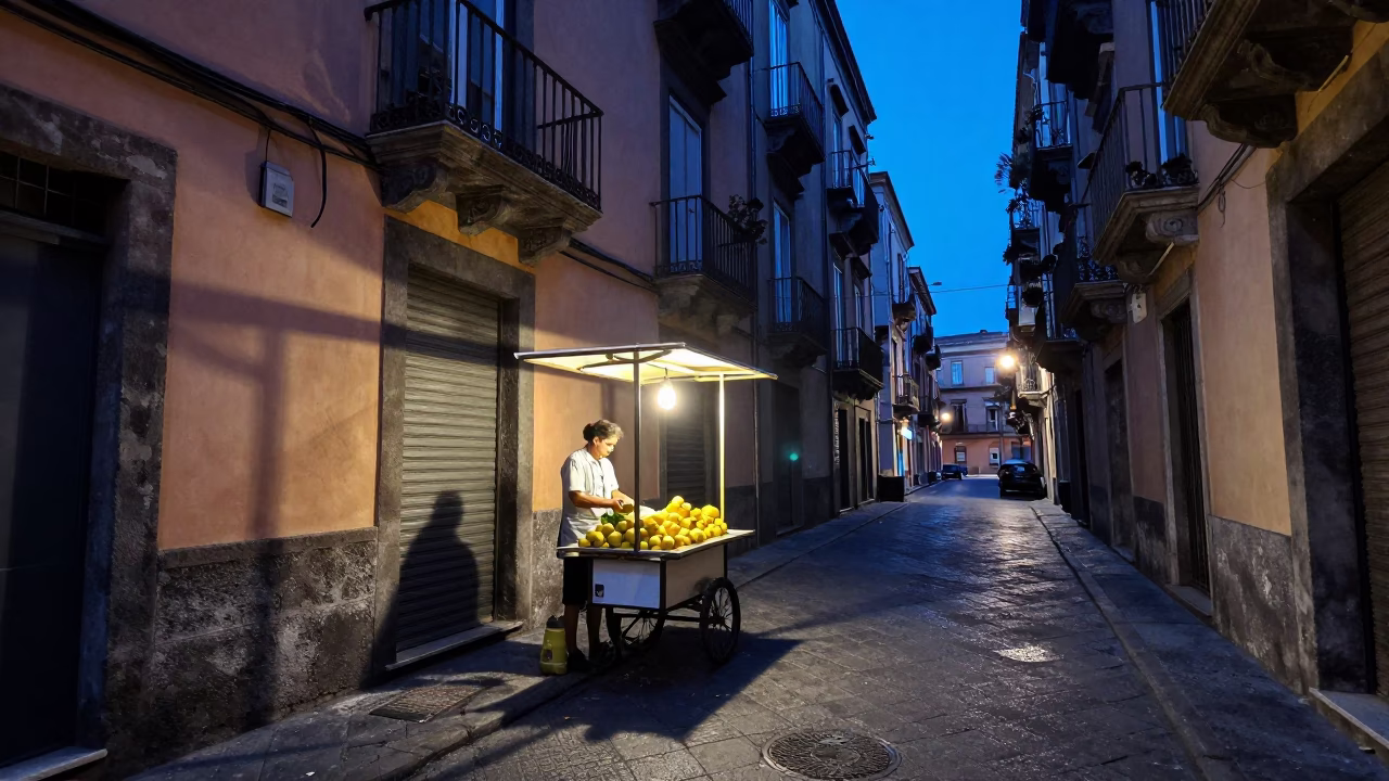 Limoncello Cart in Naples in in Naples, Italy