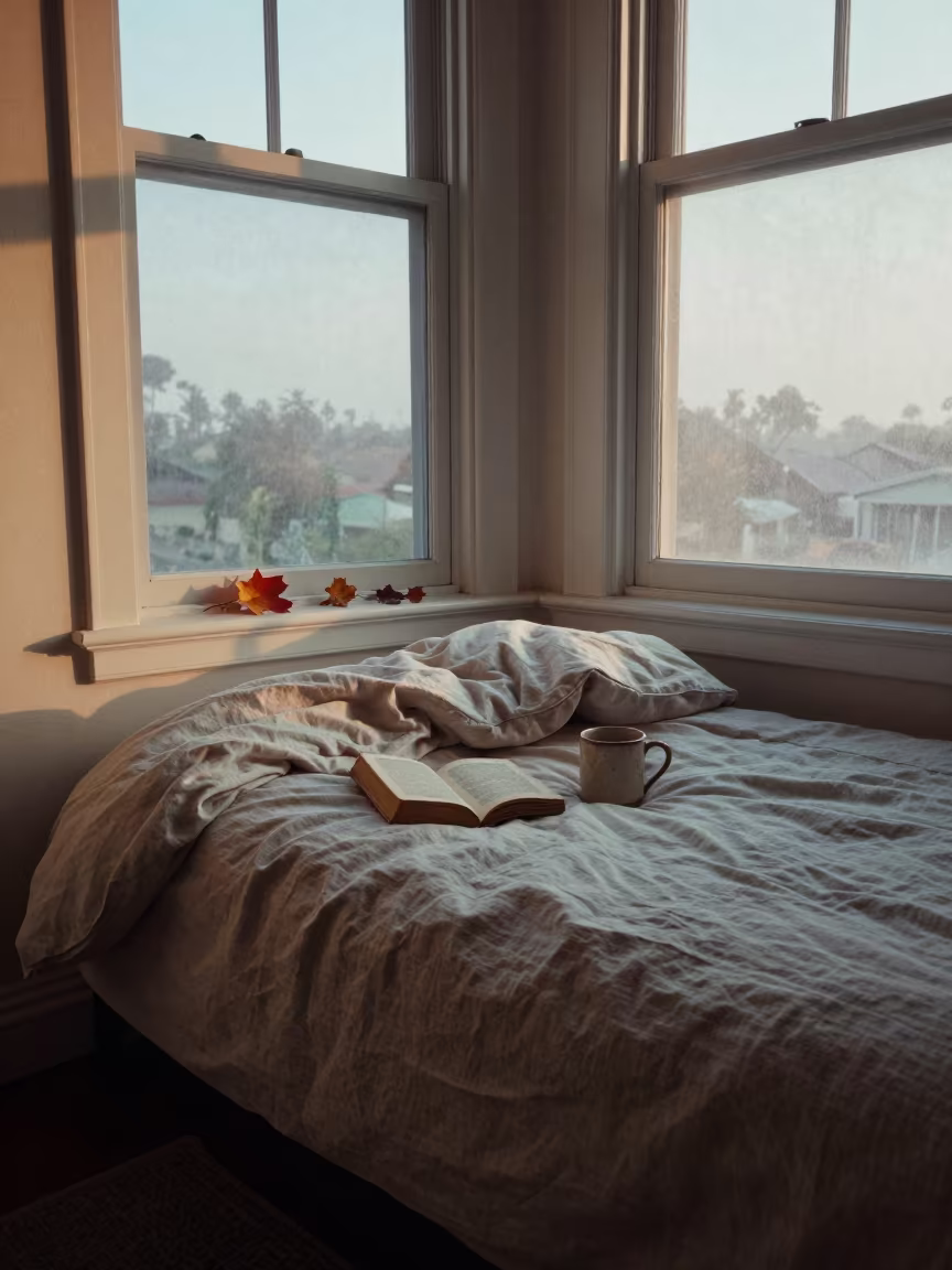Linen Duvet Reading Nook Morning Light San Diego in in a sunlit living room in San Diego