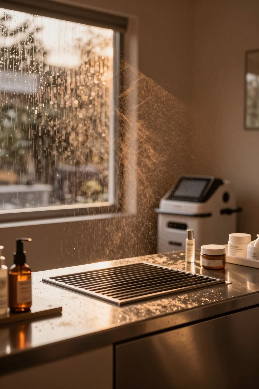Lint Tray on Counter in Ichalkaranji Skincare Room in inside a skincare treatment room in Ichalkaranji