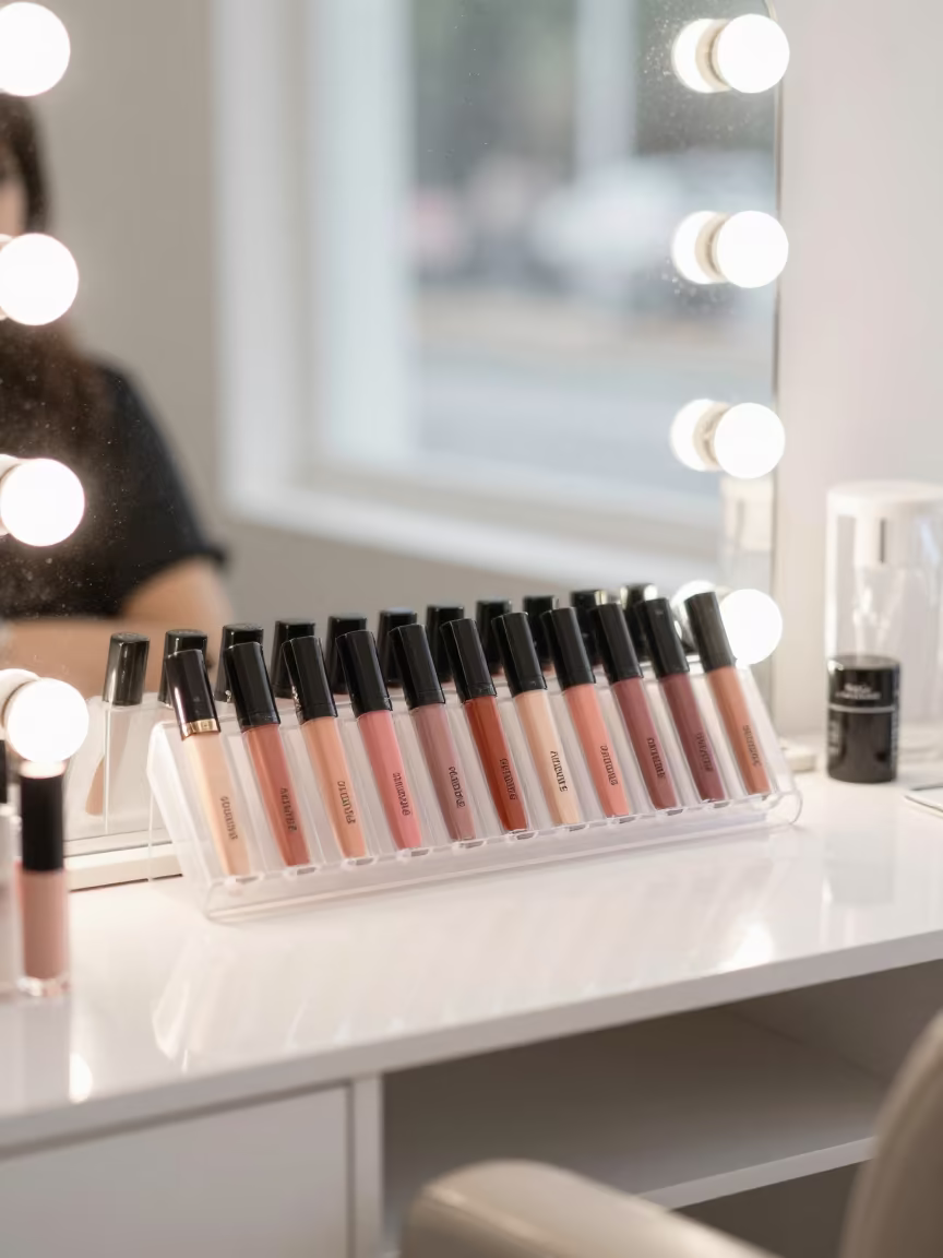 Lip Gloss Tester Shield in Tainan Nail Studio in inside a nail studio near Tainan