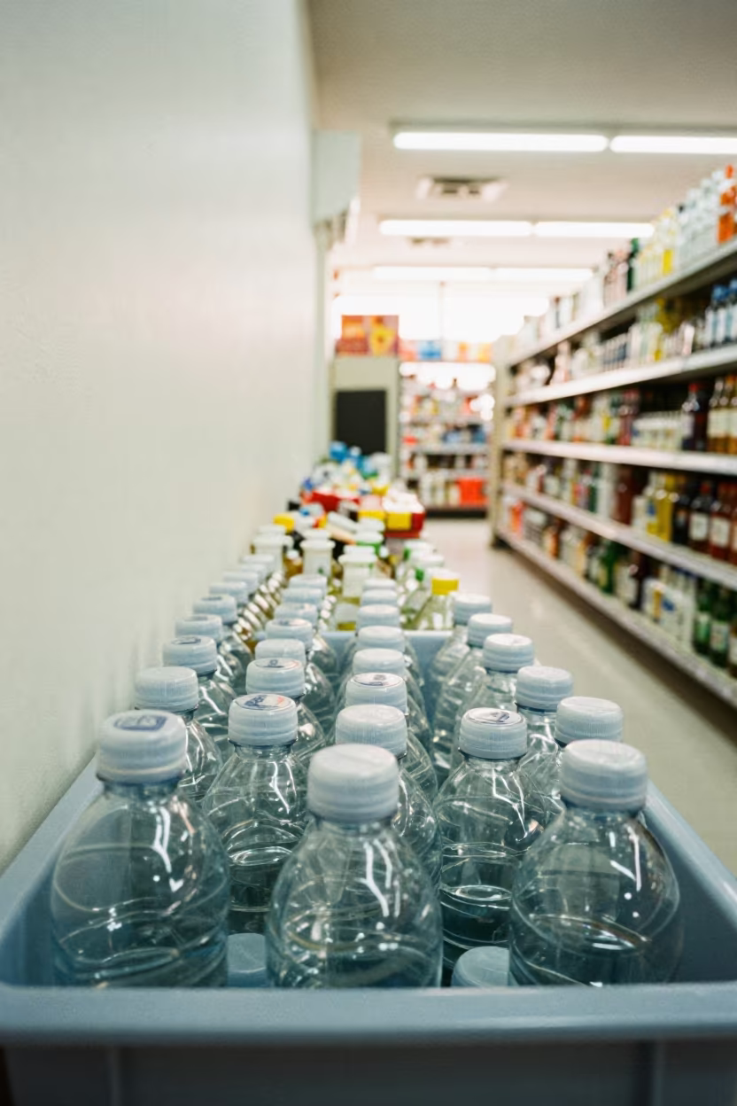 Liquor Bottle Security Caps in Adana Retail Aisle in inside a bright retail aisle in Adana
