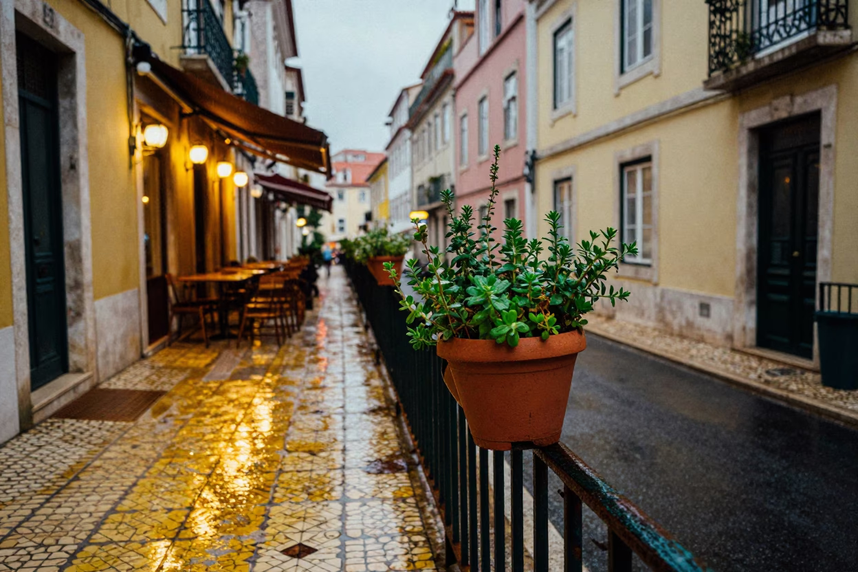 Lisbon Alleyway in Lisbon in in Lisbon, Portugal