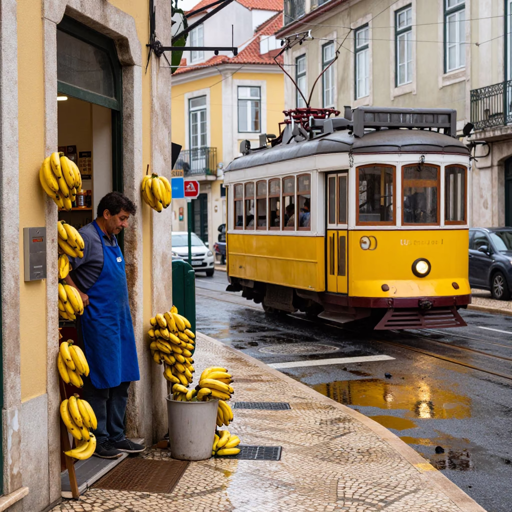 Lisbon Bananas at First Light in in Lisbon, Portugal