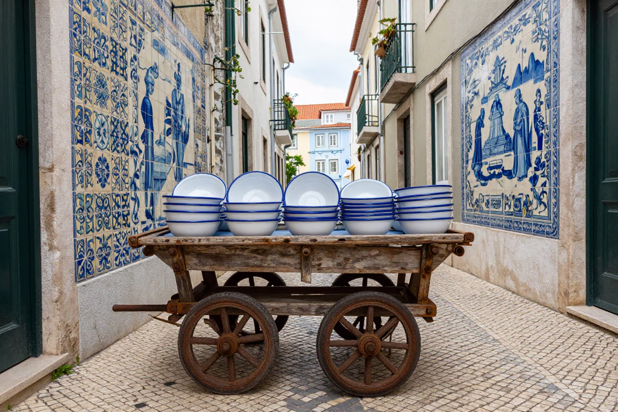 Lisbon Cart at Midday Light in in Lisbon, Portugal