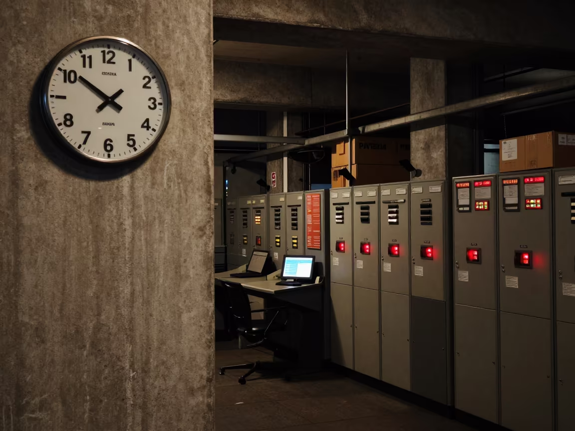 Lisbon Dispatch Clock Before Night Shift in inside a dispatch office above the dock in Lisbon