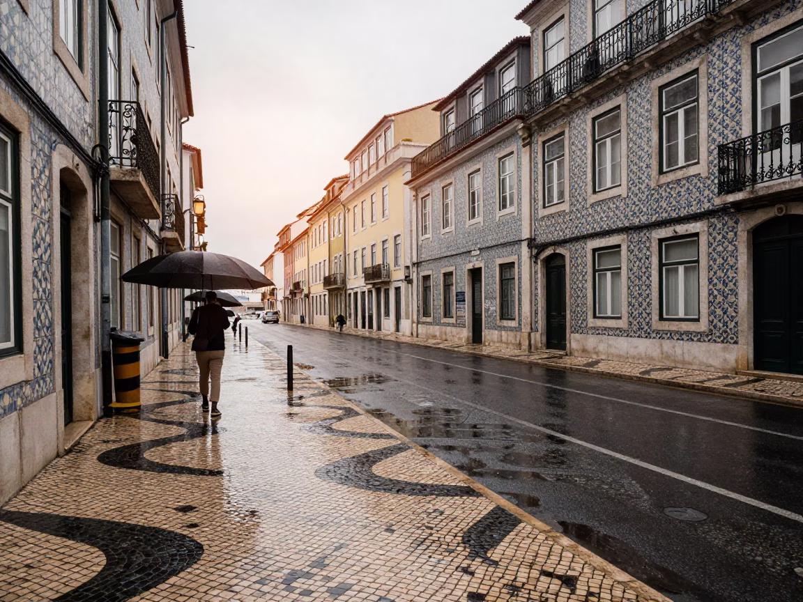 Lisbon Street in Lisbon in in Lisbon, Portugal