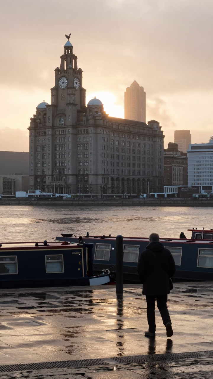 Liverpool Dawn Light at Nautical Dawn Light in in Liverpool, United Kingdom