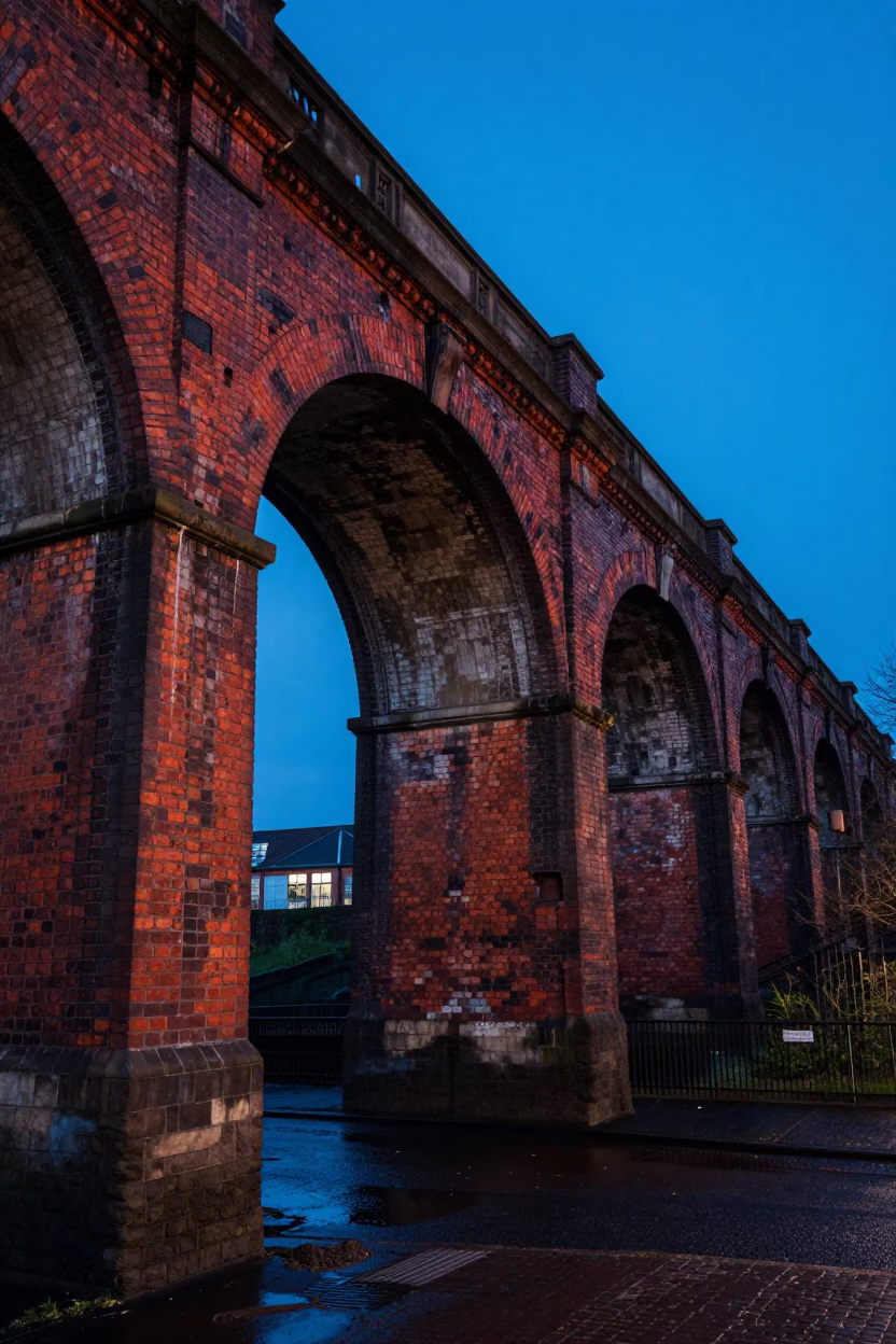 Liverpool Evening Viaduct Archway Undercroft Dripping Stone and Condensation in in Liverpool, United Kingdom