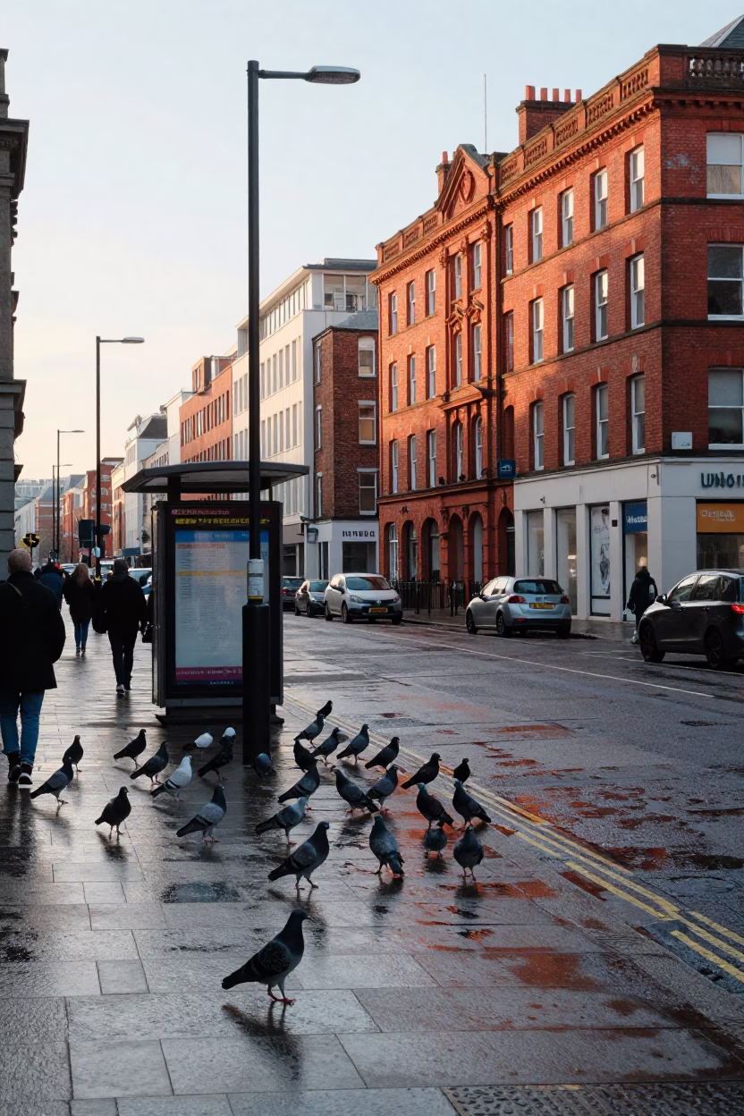 Liverpool Morning Scene at As First Light Reaches The Scene in in Liverpool, United Kingdom