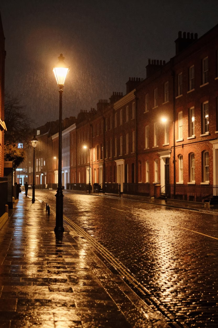 Liverpool Night Street Scene with Condensation and Urban Elements in in Liverpool, United Kingdom