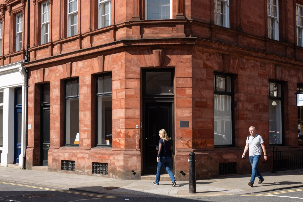 Liverpool Scene UK at Bright Midmorning Light in in Liverpool, United Kingdom