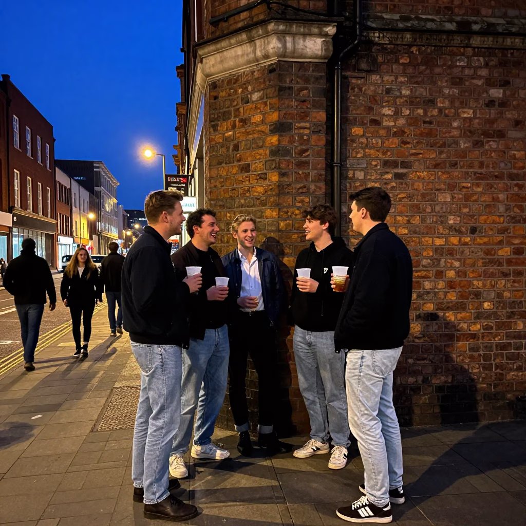 Liverpool Scene UK at Midnight Light in in Liverpool, United Kingdom