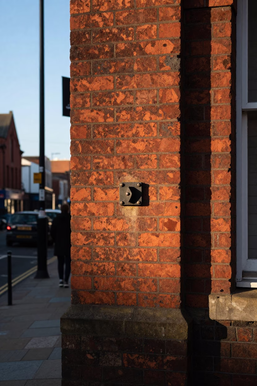 Liverpool Street Scene with Deadbolt Detail in Late Afternoon Light in in Liverpool, United Kingdom