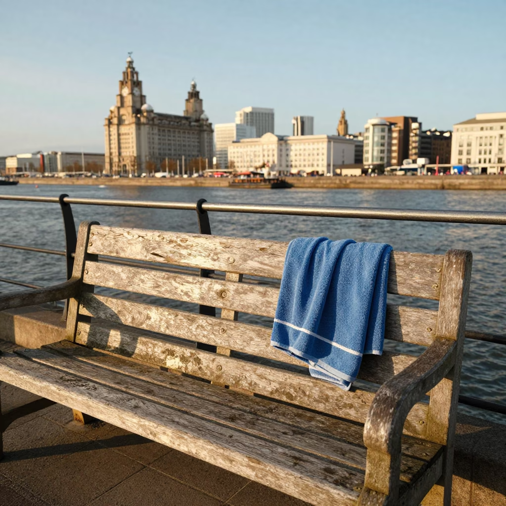 Liverpool Towel at Late Afternoon Light in in Liverpool, United Kingdom