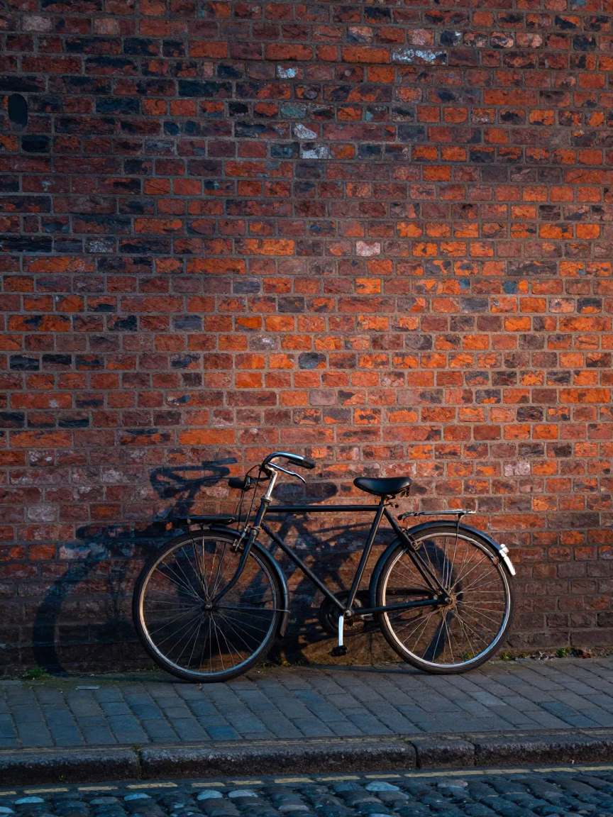 Liverpool Vintage Bicycle at Sunrise Light in in Liverpool, United Kingdom
