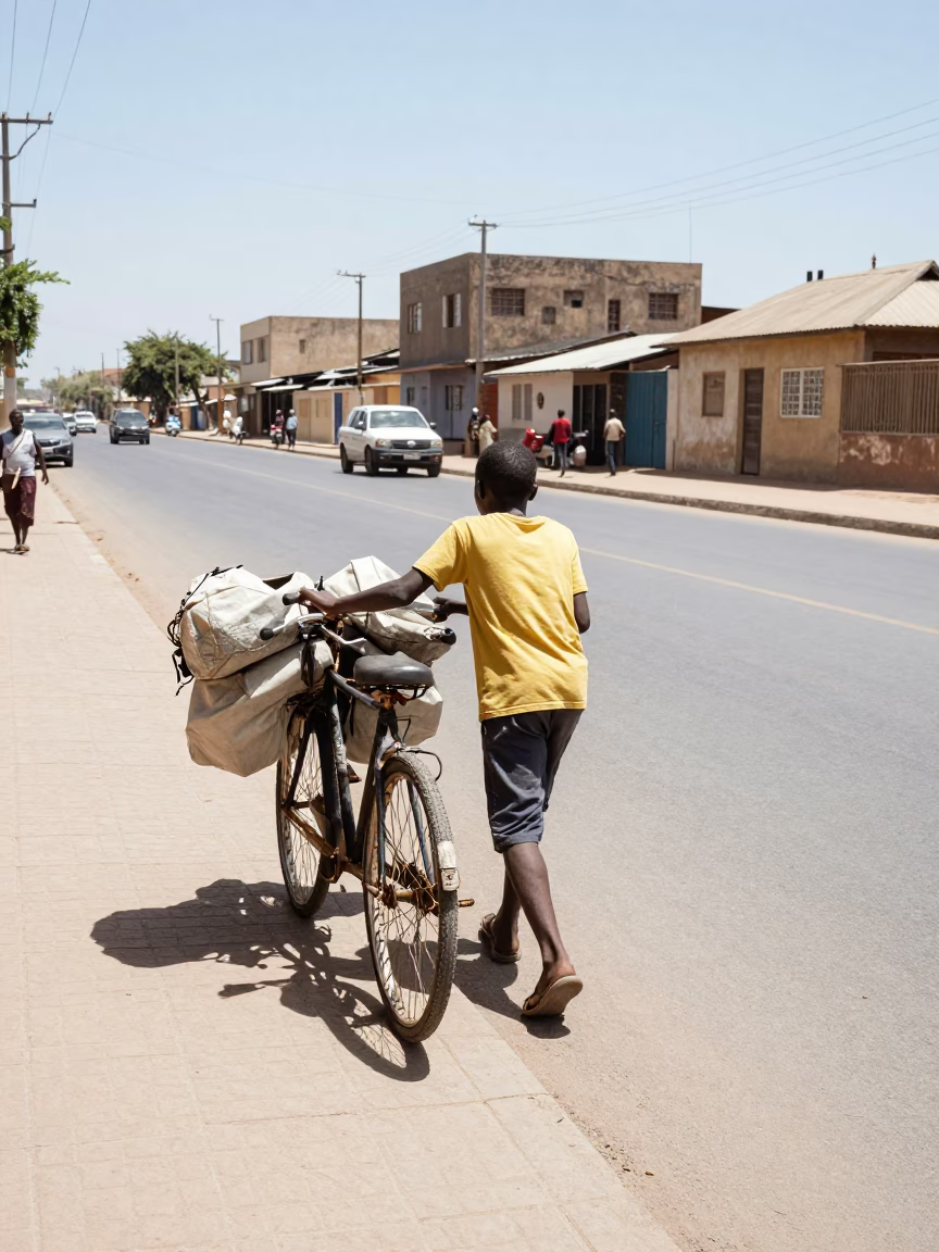Loaded Bicycle in Dakar in in Dakar, Senegal