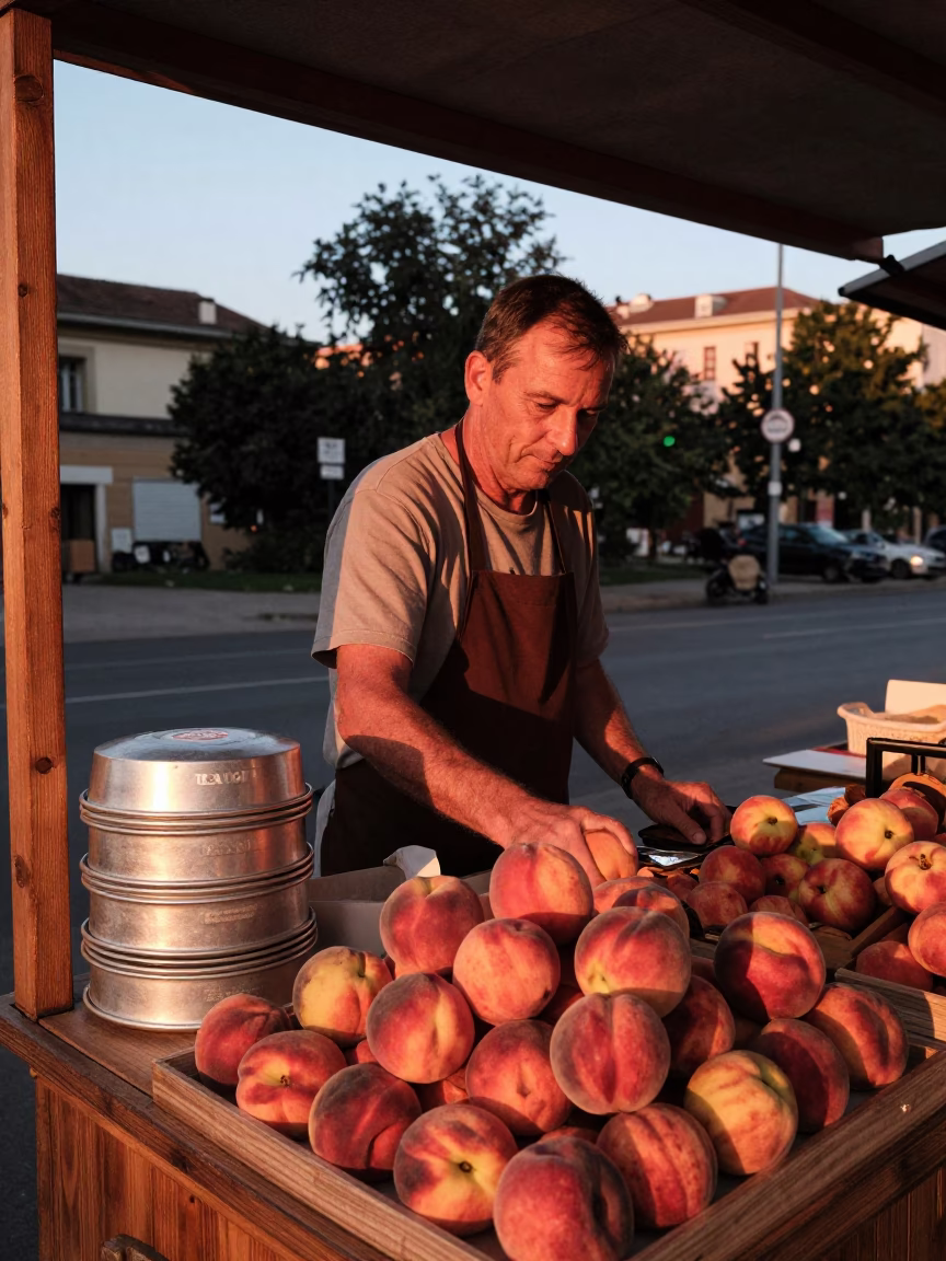 Loaf Pans at Copper-toned Light Before Dusk in Budapest in in Budapest, Hungary